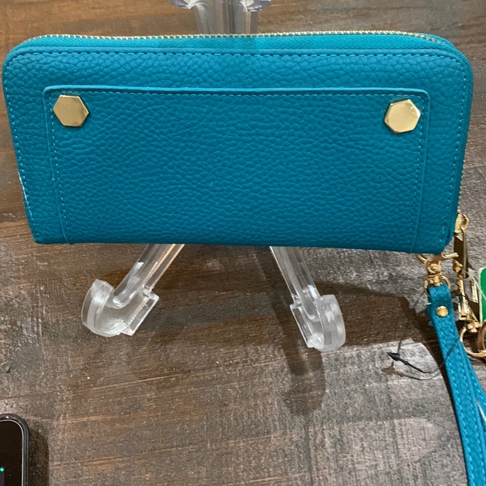 Blue wristlet wallet , with matching key chain